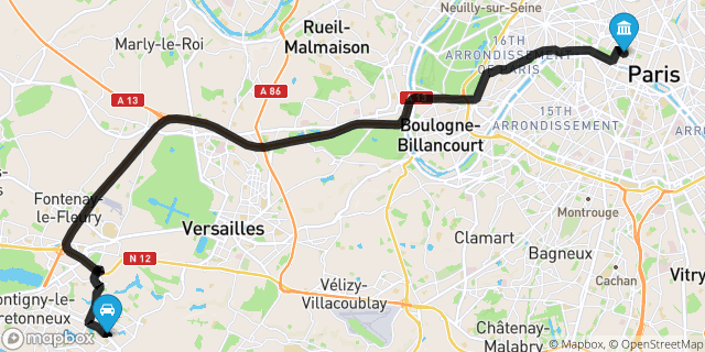 Itinéraire vers Paris