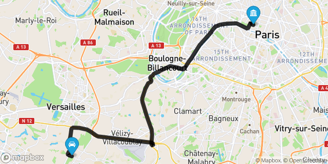 Itinéraire vers Paris