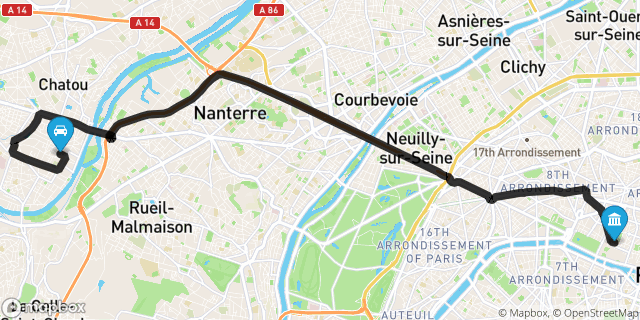 Itinéraire vers Paris