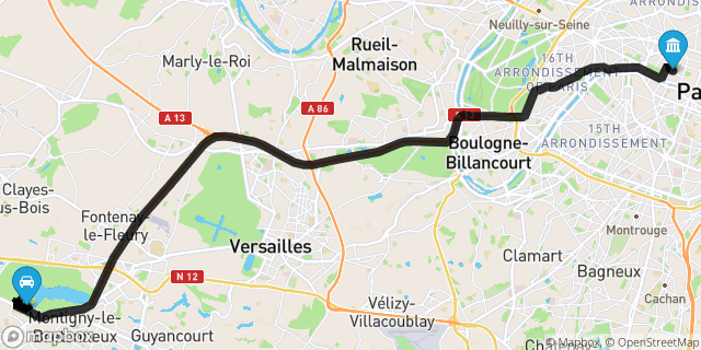 Itinéraire vers Paris