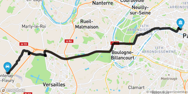 Itinéraire vers Paris
