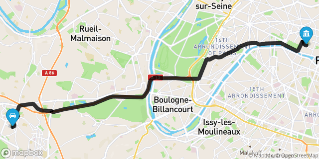 Itinéraire vers Paris