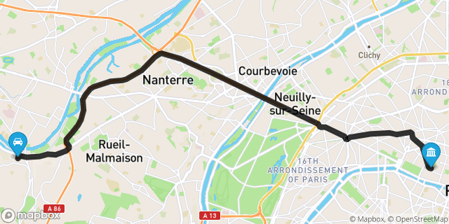 Itinéraire vers Paris