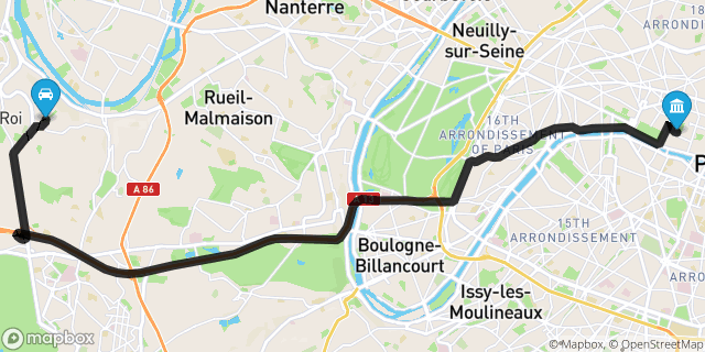 Itinéraire vers Paris