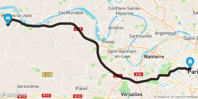 Itinéraire vers Paris