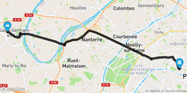 Itinéraire vers Paris