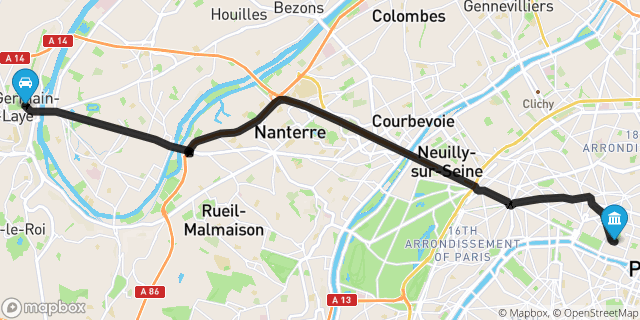 Itinéraire vers Paris