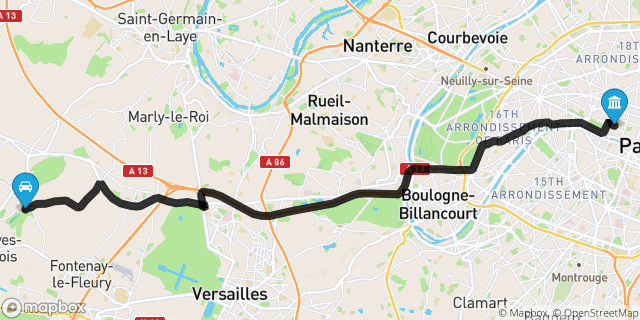 Itinéraire vers Paris