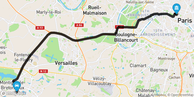 Itinéraire vers Paris