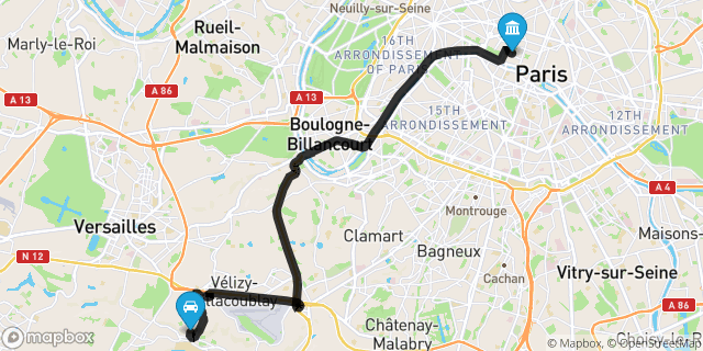 Itinéraire vers Paris