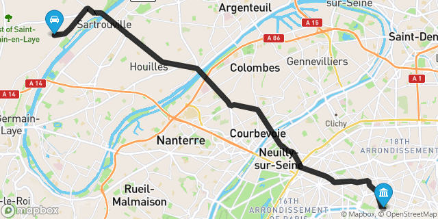 Itinéraire vers Paris