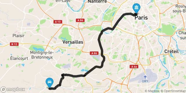 Itinéraire vers Paris