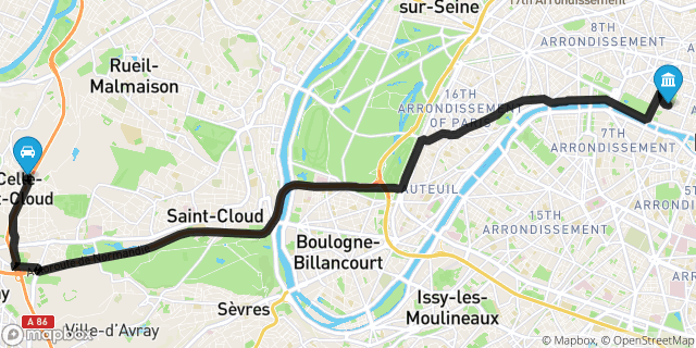 Itinéraire vers Paris