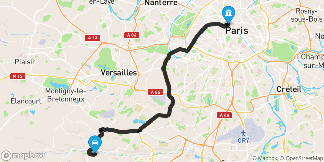Itinéraire vers Paris