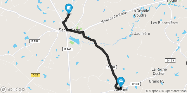 Itinéraire vers Secondigny