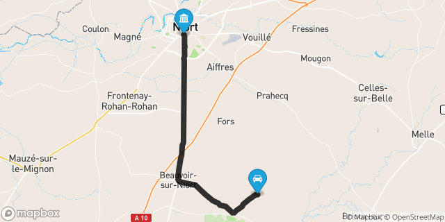 Itinéraire vers Niort