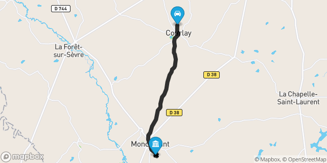 Itinéraire vers Moncoutant