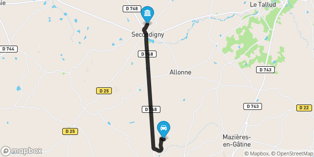 Itinéraire vers Secondigny