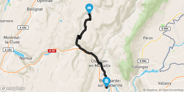 Itinéraire vers Bellegarde-sur-Valserine