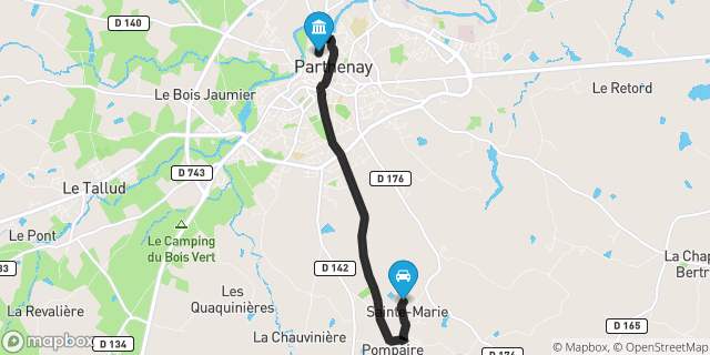 Itinéraire vers Parthenay