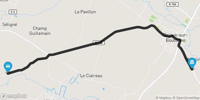Itinéraire vers Brioux-sur-Boutonne