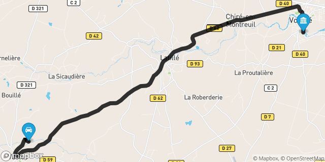 Itinéraire vers Vouillé