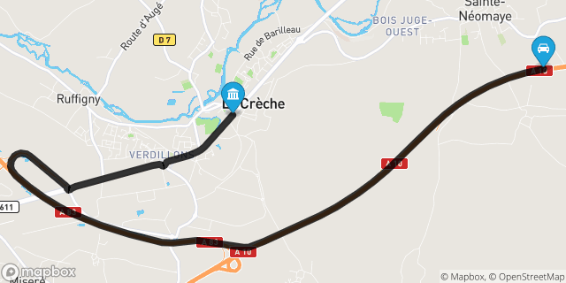 Itinéraire vers La Crèche