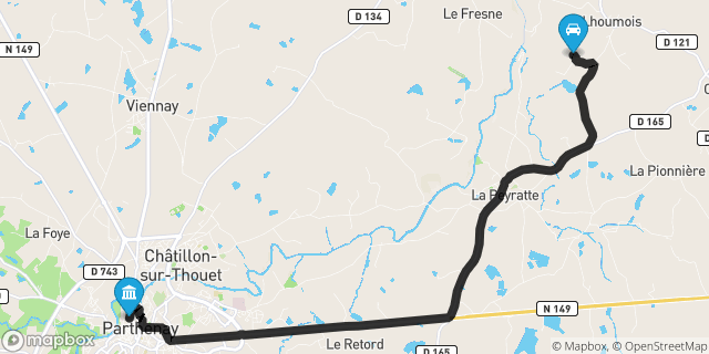 Itinéraire vers Parthenay