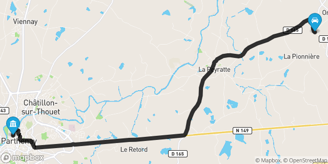 Itinéraire vers Parthenay