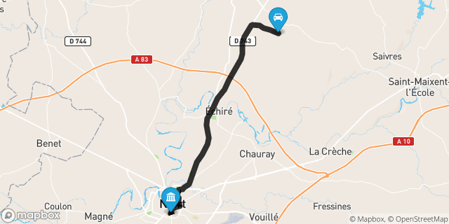 Itinéraire vers Niort