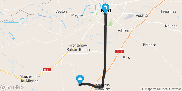 Itinéraire vers Niort
