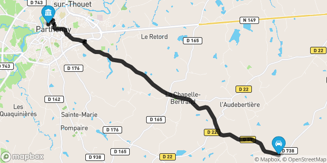 Itinéraire vers Parthenay