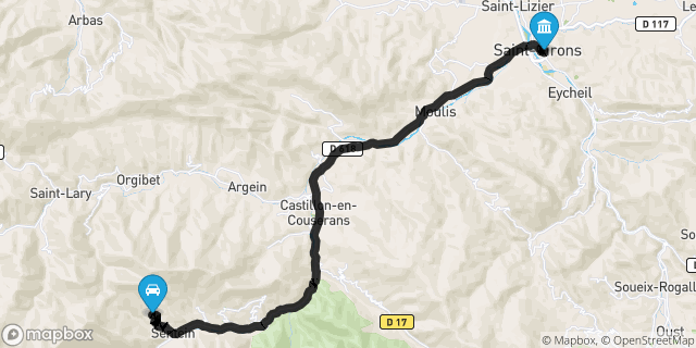 Itinéraire vers Saint-Girons