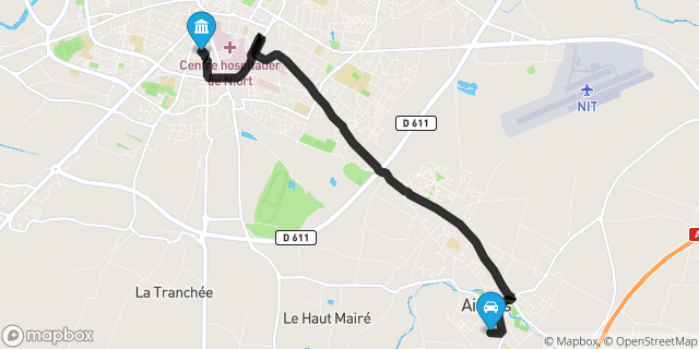 Itinéraire vers Niort