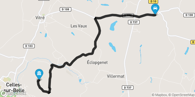 Itinéraire vers Celles-sur-Belle