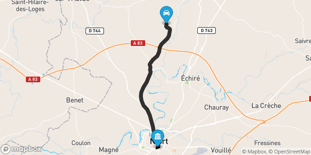 Itinéraire vers Niort