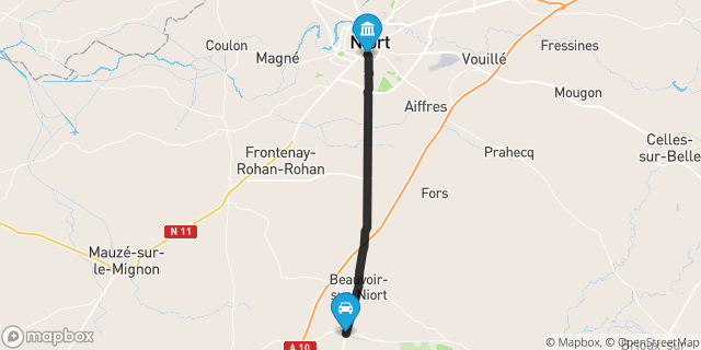 Itinéraire vers Niort