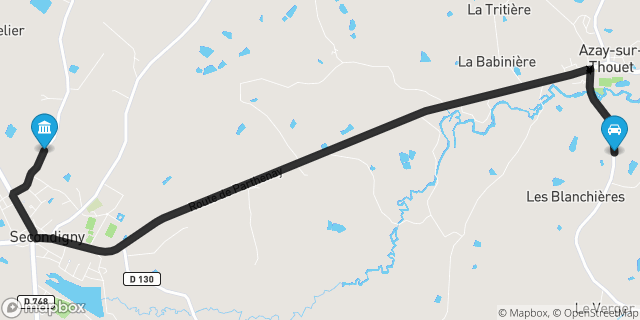 Itinéraire vers Secondigny