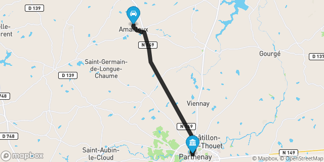 Itinéraire vers Parthenay