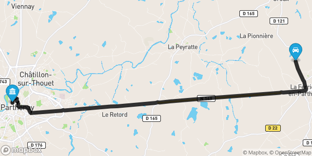 Itinéraire vers Parthenay