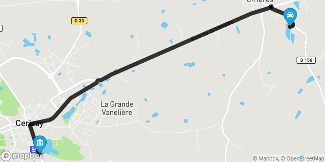 Itinéraire vers Cerizay