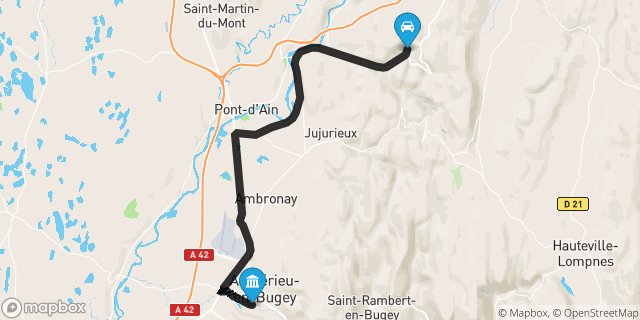 Itinéraire vers Ambérieu-en-Bugey