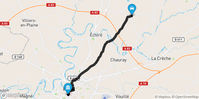 Itinéraire vers Niort