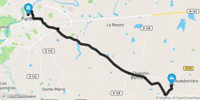 Itinéraire vers Parthenay