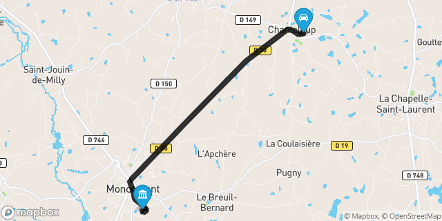 Itinéraire vers Moncoutant