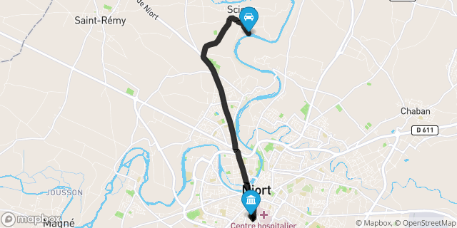 Itinéraire vers Niort