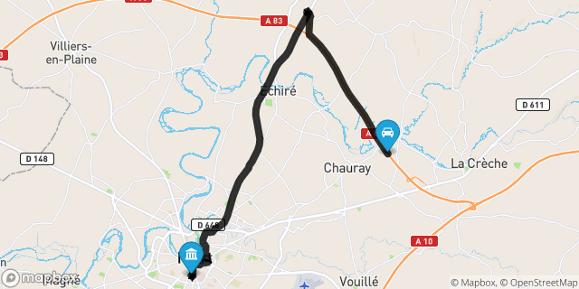 Itinéraire vers Niort