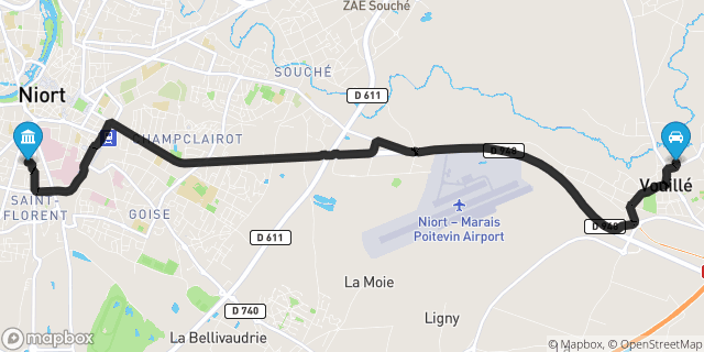 Itinéraire vers Niort