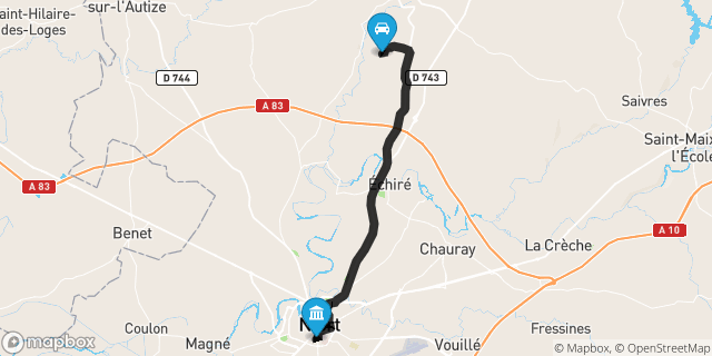 Itinéraire vers Niort