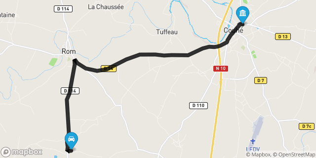 Itinéraire vers Couhé